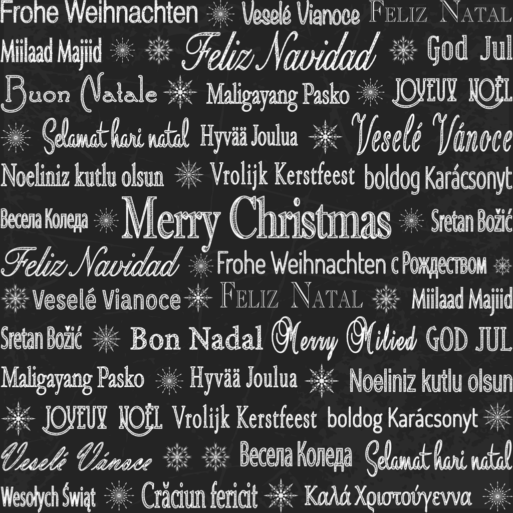 Merry Christmas in a variety of languages